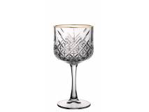 image of Vintage Gold Rimmed Goblet. 19oz  